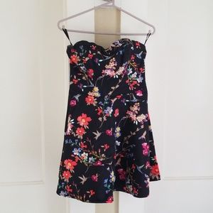 Short black and floral dress